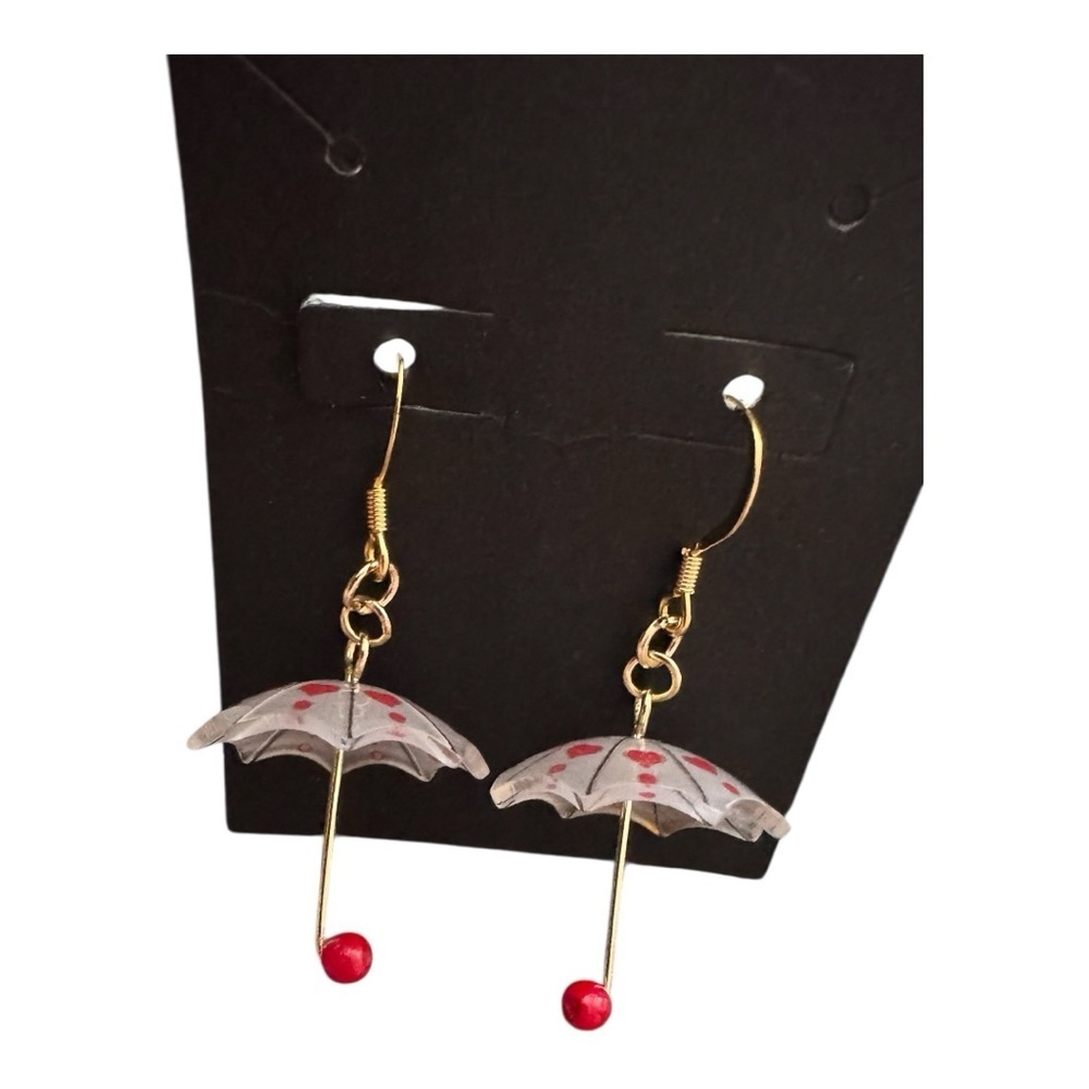 Whimsical Gold and Red Umbrella Accessories - Picture 2 of 6
